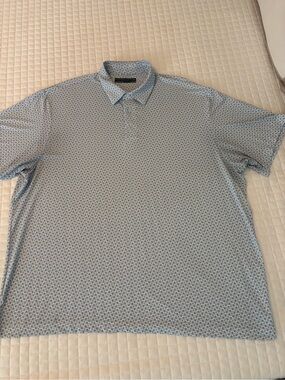 Roundtree & Yorke Blue Dolphin Patterned Polo Shirt